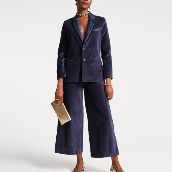 Tuxedo Pant Velvet Navy - Picture 2 of 4